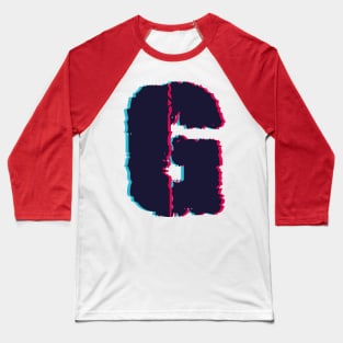 Glitch letter G, distorted letter G Baseball T-Shirt